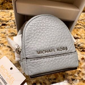 Michael Kors Rhea Backpack key charm in Dusty Blue NWT